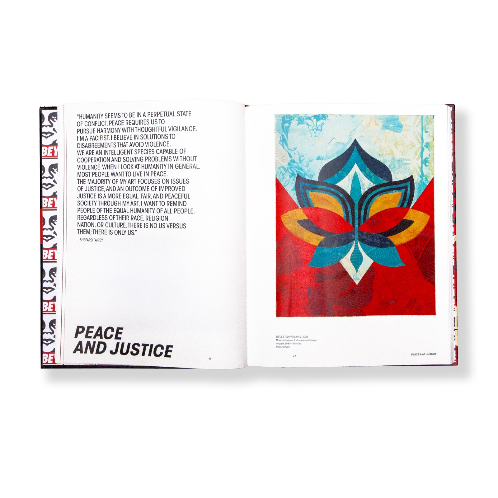 An open book displaying text on the left page about